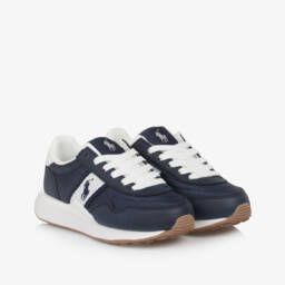 Ralph Lauren-Boys Blue Lace-Up Sneakers | Childrensalon Outlet