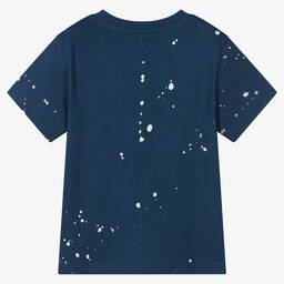 Поло Ralph Lauren-Синяя футболка с брызгами краски | Childrensalon Outlet