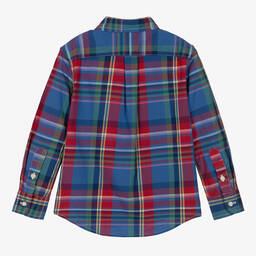 Ralph Lauren-Boys Blue & Red Cotton Check Shirt | Childrensalon Outlet