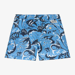 Ralph Lauren-Boys Blue Sea Print Swim Shorts | Childrensalon Outlet