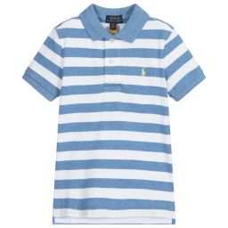 ralph lauren blue striped polo shirt