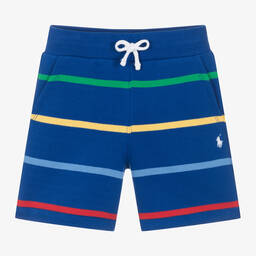 Ralph Lauren-Boys Blue Striped Cotton Shorts | Childrensalon Outlet
