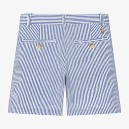 Ralph Lauren-Boys Blue Striped Cotton Shorts | Childrensalon Outlet