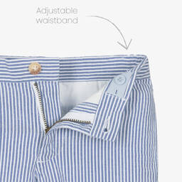 Ralph Lauren-Boys Blue Striped Cotton Shorts | Childrensalon Outlet