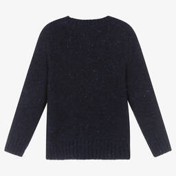 Polo Ralph Lauren-Boys Blue Wool Logo Jumper | Childrensalon Outlet