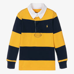 Ralph Lauren-Хлопковый топ поло в сине-желтую полоску | Childrensalon Outlet