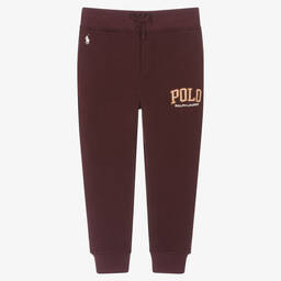 Ralph Lauren-Boys Burgundy Red Cotton Joggers | Childrensalon Outlet