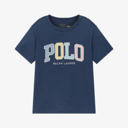 Ralph Lauren-Классическая синяя хлопковая рубашка поло для мальчиков | Childrensalon Outlet