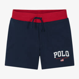 Ralph Lauren-Boys Cotton Polo Navy Shorts | Childrensalon Outlet