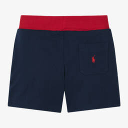 Ralph Lauren-Boys Cotton Polo Navy Shorts | Childrensalon Outlet