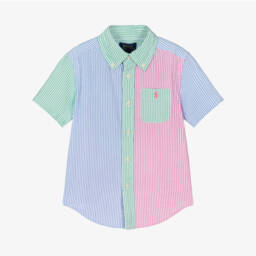 Ralph Lauren-Рубашка из хлопкового сеерсакера в полоску для мальчиков | Childrensalon Outlet