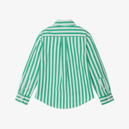 Ralph Lauren-Boys Cotton Shirt in Striped Green | Childrensalon Outlet