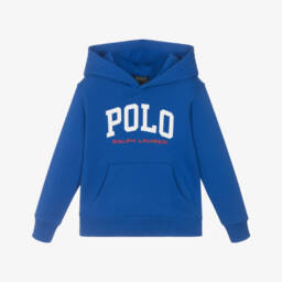 رالف لورين-سويت شيرت قطني أزرق دافئ للأولاد | Childrensalon Outlet