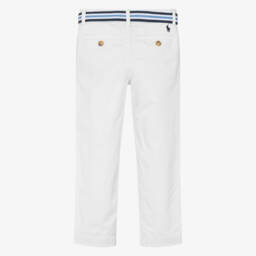 Ralph Lauren-بنطلون أبيض ناصع ضيق للأولاد | Childrensalon Outlet