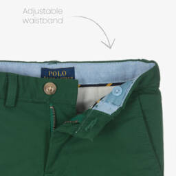 رالف لورين-بنطلون تشينو قطن لون أخضر داكن للأولاد | Childrensalon Outlet