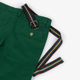 رالف لورين-بنطلون تشينو قطن لون أخضر داكن للأولاد | Childrensalon Outlet