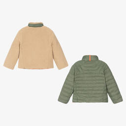 Ralph Lauren-Boys Green & Beige Reversible Jacket | Childrensalon Outlet
