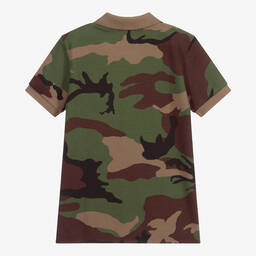 Поло Ralph Lauren-Зеленая рубашка поло с камуфляжным принтом | Childrensalon Outlet