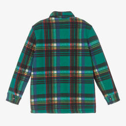 Polo Ralph Lauren-Boys Green Checked Shacket | Childrensalon Outlet