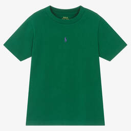 Ralph Lauren-Boys Green Cotton T-Shirt | Childrensalon Outlet