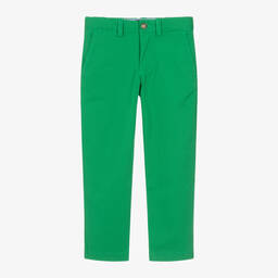 رالف لورين-بنطلون تشينو قطن تويل لون أخضر للأولاد | Childrensalon Outlet