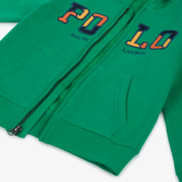 Ralph Lauren-توب بسحاب قطن  لون أخضر للأولاد | Childrensalon Outlet