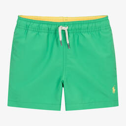 Ralph Lauren-Boys Green Pony Swim Shorts | Childrensalon Outlet