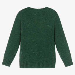 Polo Ralph Lauren-Boys Green Wool Logo Jumper | Childrensalon Outlet