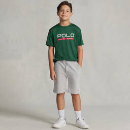 Polo Ralph Lauren-Boys Grey Cotton Piqué Shorts | Childrensalon Outlet
