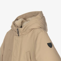 Ralph Lauren-Boys Hooded Beige Down Coat | Childrensalon Outlet