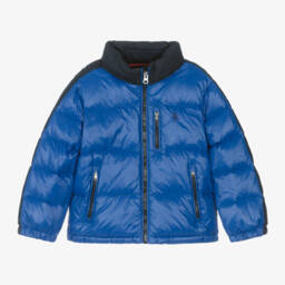 Ralph Lauren-Boys Hooded Blue Puffer Coat | Childrensalon Outlet