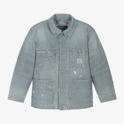 Ralph Lauren-Boys Indigo Striped Denim Jacket | Childrensalon Outlet