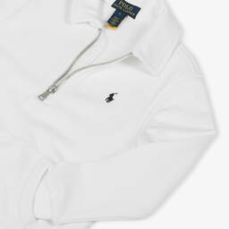 Ralph Lauren-Boys Ivory Cotton Zip Pullover | Childrensalon Outlet