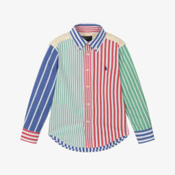 Ralph Lauren-قميص مخطط متعدد الألوان للأولاد من القطن | Childrensalon Outlet