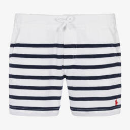 رالف لورين-شورت مقلم قطن لون أبيض وأزرق للأولاد | Childrensalon Outlet