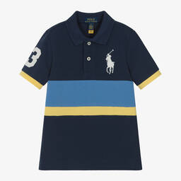 Ralph Lauren-Boys Navy Blue Cotton Polo Shirt | Childrensalon Outlet