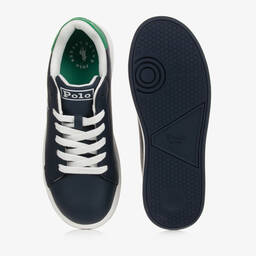 Polo Ralph Lauren-Boys Navy Blue Lace-Up Logo Trainers | Childrensalon Outlet