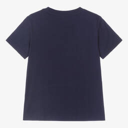 Polo Ralph Lauren-Boys Navy Blue Logo Cotton T-Shirt | Childrensalon Outlet