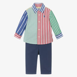 Ralph Lauren-Boys Navy Cotton Trousers Ensemble | Childrensalon Outlet