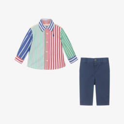 Ralph Lauren-Boys Navy Cotton Trousers Ensemble | Childrensalon Outlet