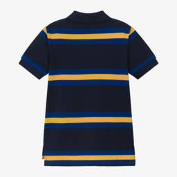 Ralph Lauren-Boys Navy Striped Cotton Polo | Childrensalon Outlet
