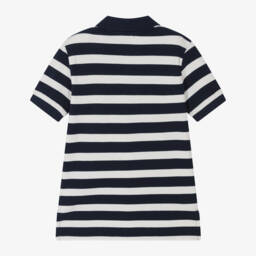Ralph Lauren-بولو قطن أزرق داكن وأبيض للأولاد | Childrensalon Outlet