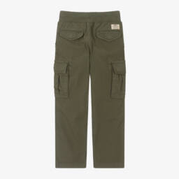 رالف لورين-بنطلون كارغو قطن لون أخضر كاكي للأولاد | Childrensalon Outlet