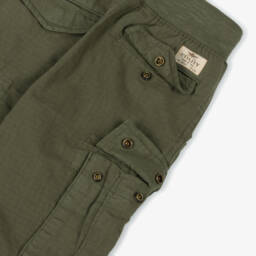 رالف لورين-بنطلون كارغو قطن لون أخضر كاكي للأولاد | Childrensalon Outlet