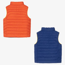 Polo Ralph Lauren-Boys Orange & Blue Reversible Gilet | Childrensalon Outlet