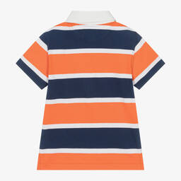 Ralph Lauren-Boys Orange Stripe Cotton Rugby Shirt | Childrensalon Outlet
