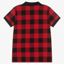 Polo Ralph Lauren-Boys Red Check Polo Shirt | Childrensalon Outlet