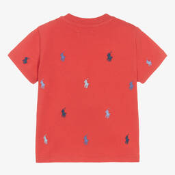 Ralph Lauren-Boys Red Cotton T-Shirt | Childrensalon Outlet