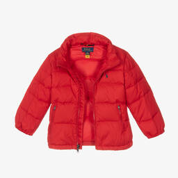 Polo Ralph Lauren-Boys Red Down Puffer Jacket | Childrensalon Outlet