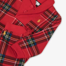 Ralph Lauren-Boys Red Tartan Cotton Tracksuit | Childrensalon Outlet